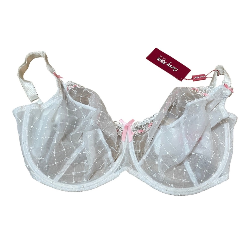 Curvy Kate Portia Bra CK4001 Coquette White Pink Embroidered Balcony 34JJ NWT